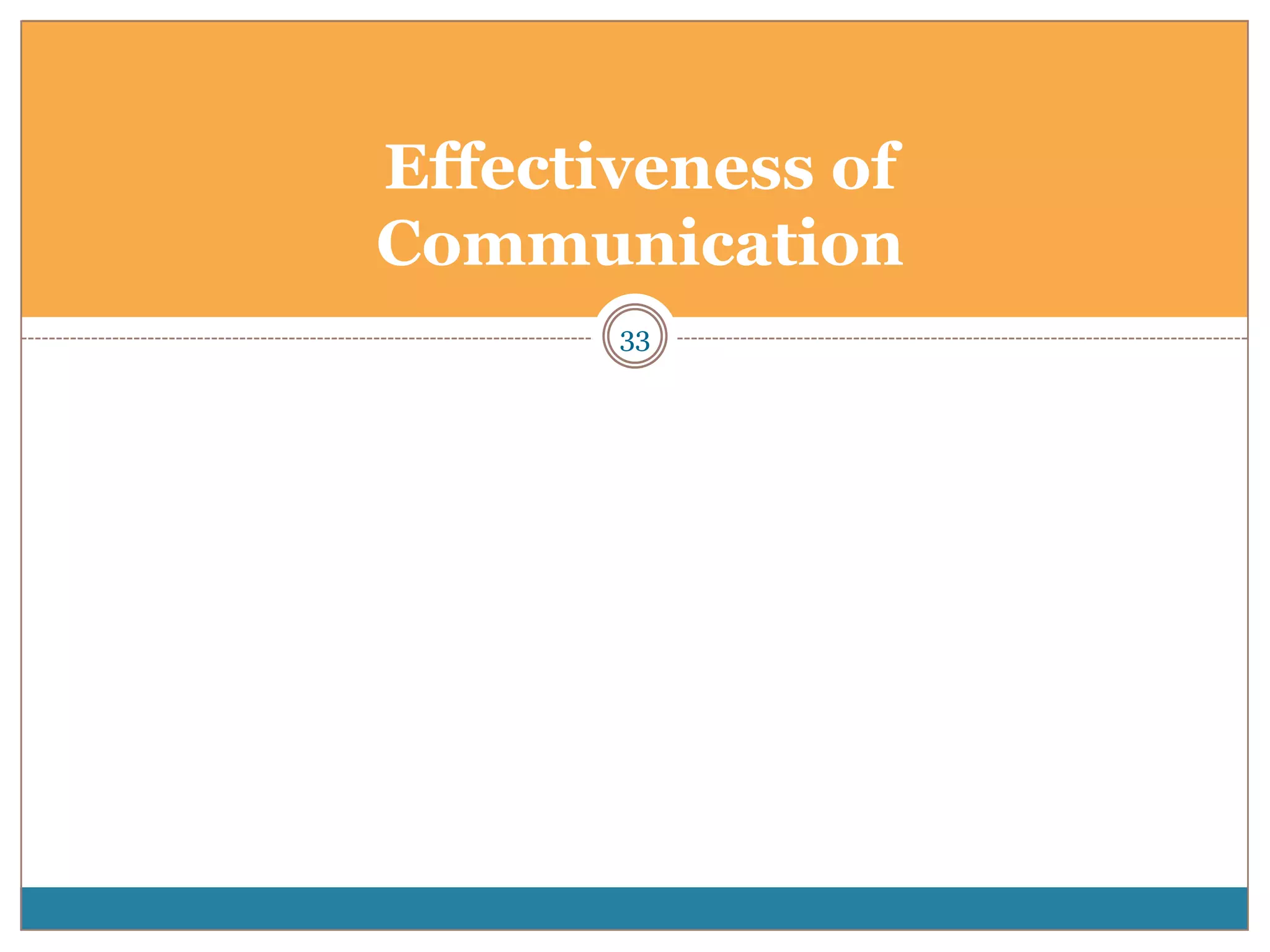 Effectiveness of
Communication
       33
 