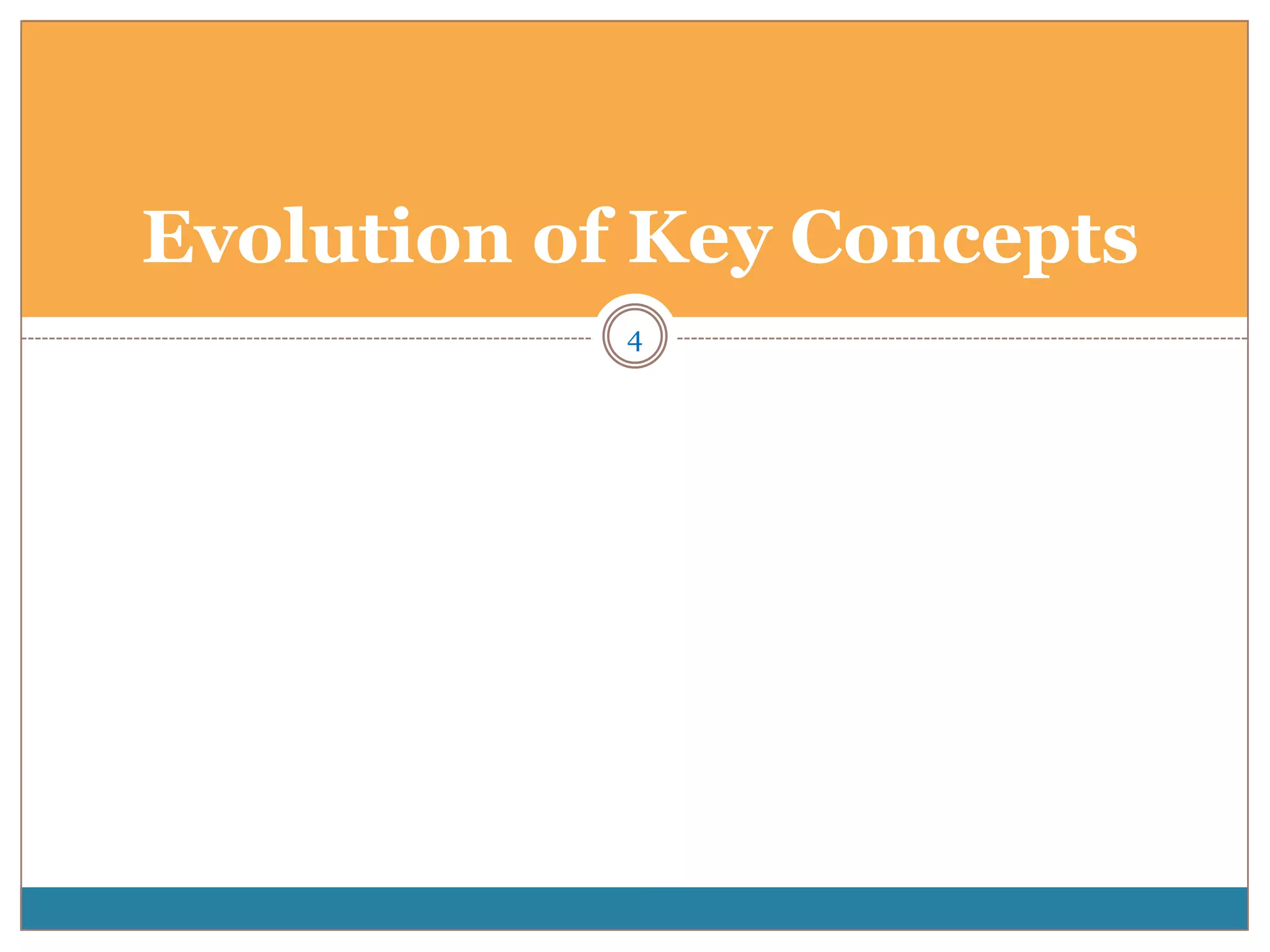 Evolution of Key Concepts
            4
 