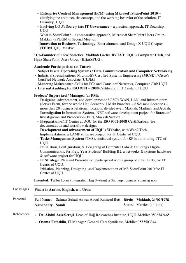 enterprise content management resume