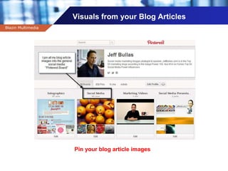 Company name
Visuals from your Blog Articles
Blazin Multimedia
Pin your blog article images
 