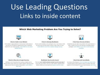 Use Leading Questions
Links to inside content
 