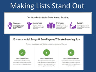 Making Lists Stand Out
 