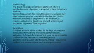 Direct Inoculation Steps Comprehensive Sterility Testing and Sterilization Methods for ...