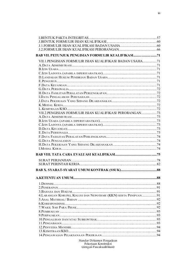 kualifikasi isian formulir pascakualifikasi pekerjaan konstruksi Sbd kualifikasi isian formulir pascakualifikasi pekerjaan konstruksi Sbd