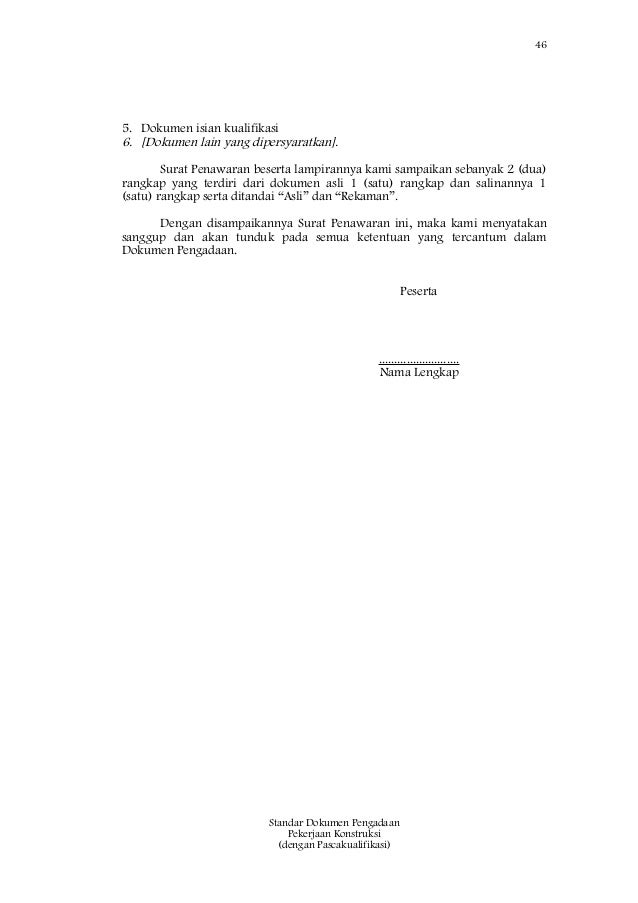 Sbd pekerjaan konstruksi pascakualifikasi