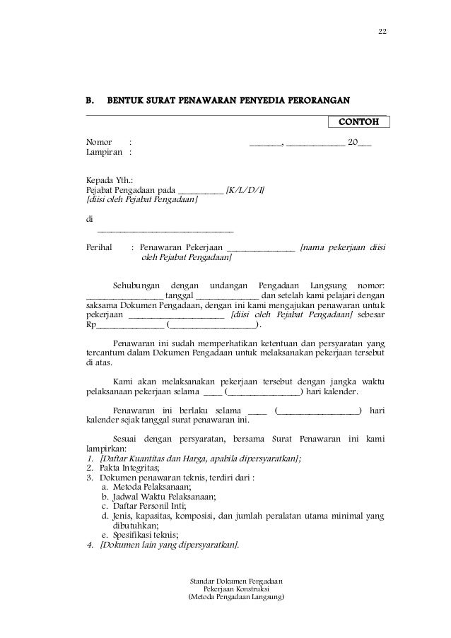 Sbd pekerjaan konstruksi pengadaan langsung f4