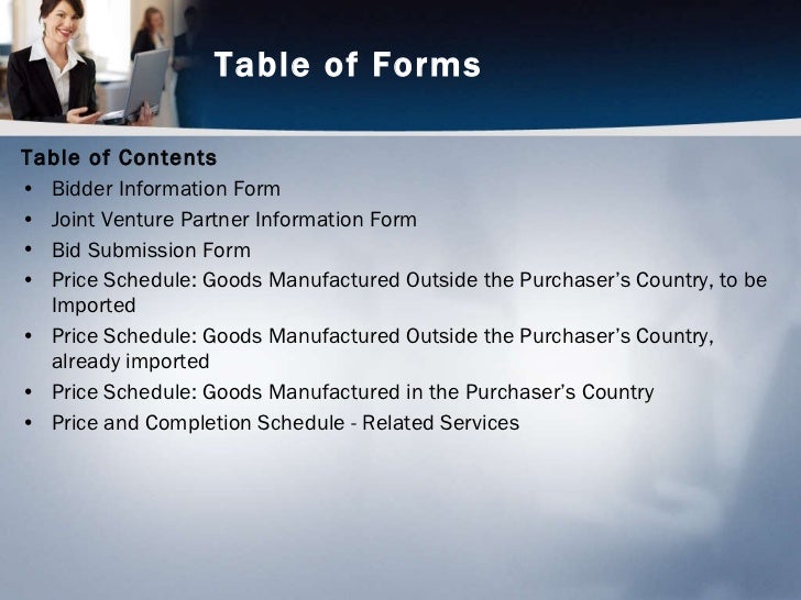 sbd procurement of goods section iv bidding forms