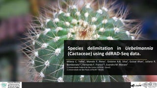 Species delimitation in Uebelmannia
(Cactaceae) using ddRAD-Seq data.
Milena C. Telhe¹, Manolo F. Perez¹, Gislaine A.R. Silva¹, Gulzar Khan¹, Juliana R.
Bombonato¹,2, Fernando F. Franco¹,2, Evandro M. Moraes¹
1.Universidade Federal de São Carlos (UFSCAR – Brazil)
2.Universidade de São Paulo (UFSCAR – Brazil)
1
 