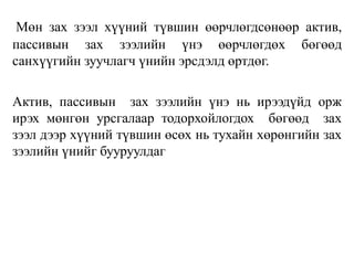 Мөн зах зээл хүүний түвшин өөрчлөгдсөнөөр актив,
пассивын зах зээлийн үнэ өөрчлөгдөх бөгөөд
санхүүгийн зуучлагч үнийн эрсдэлд өртдөг.
Актив, пассивын зах зээлийн үнэ нь ирээдүйд орж
ирэх мөнгөн урсгалаар тодорхойлогдох бөгөөд зах
зээл дээр хүүний түвшин өсөх нь тухайн хөрөнгийн зах
зээлийн үнийг бууруулдаг
 