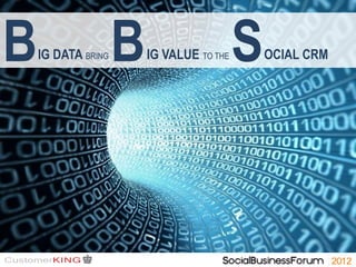 B   IG DATA BRING   B   IG VALUE TO THE   S   OCIAL CRM
 