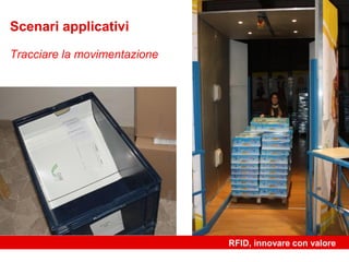 Scenari applicativi

Tracciare la movimentazione




                              RFID, innovare con valore
 