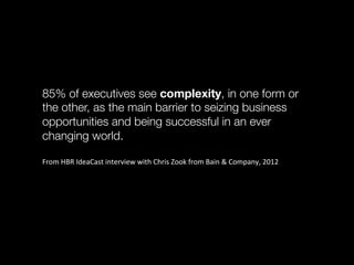 85% of executives see complexity, in one form or
the other, as the main barrier to seizing business
opportunities and bein...