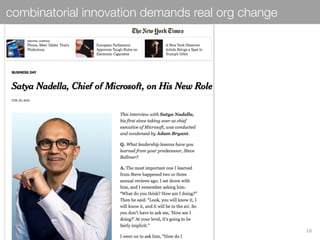 10
combinatorial innovation demands real org change
 