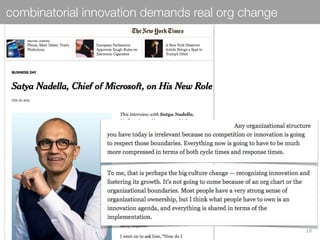 10
combinatorial innovation demands real org change
 