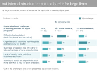 but internal structure remains a barrier for large ﬁrms
 