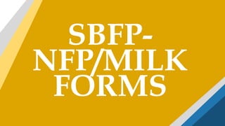 SBFP-
NFP/MILK
FORMS
 