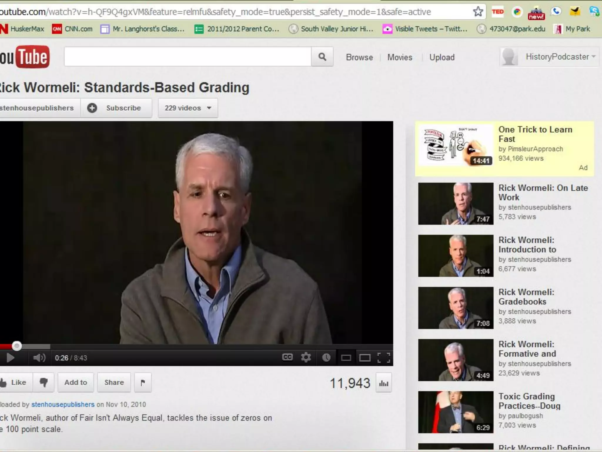 Rick Wormeli
You Tube videos on “standards based grading”
 
