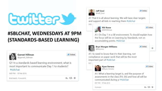 #SBLCHAT, WEDNESDAYS AT 9PM 
(STANDARDS-BASED LEARNING) 
 