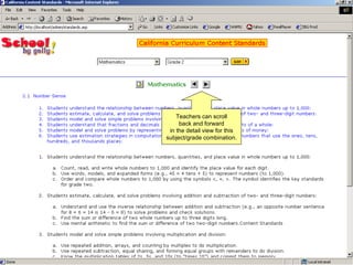 Teachers can scroll back and forward in the detail view for this subject/grade combination. 