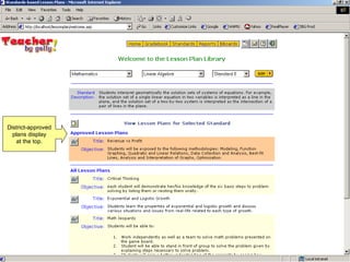District-approved plans display at the top. 