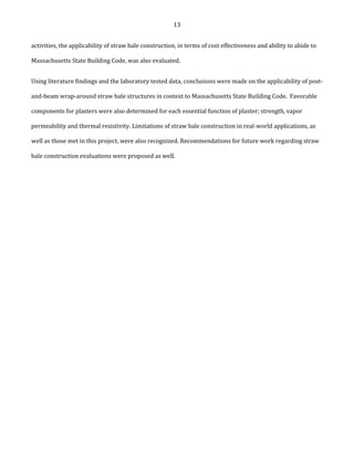 Straw Bale Construction: The Application in Massachusetts | PDF
