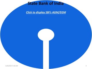 Sbi Display State Bank of India Vision and Mission (Ravi Kulkarni) | PPTX
