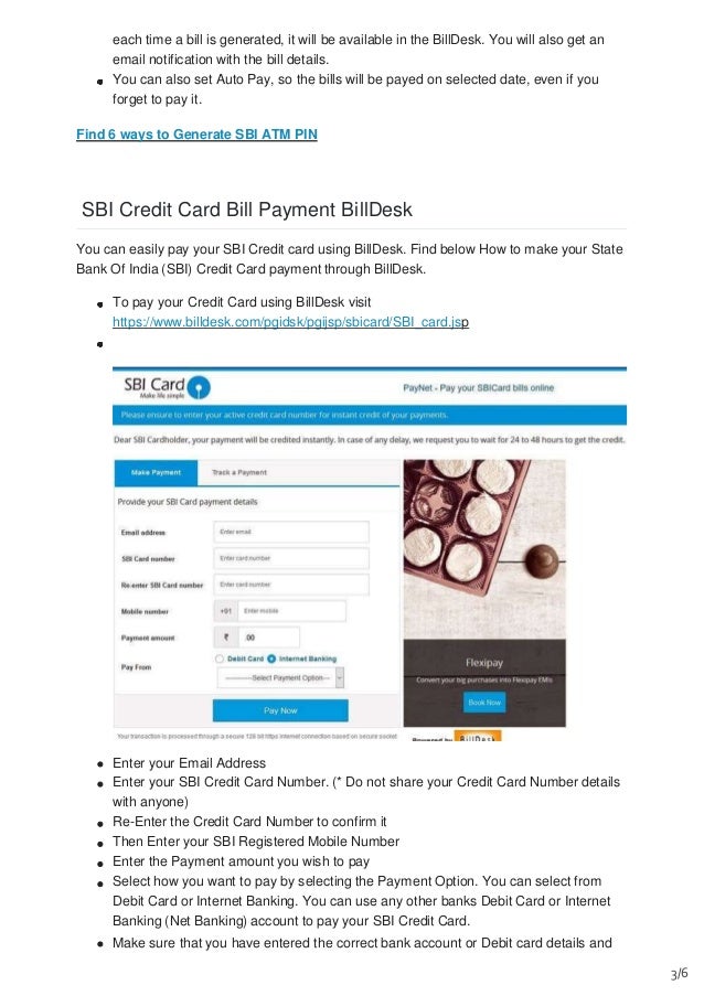 Sbi Credit Card Bill Payment Billdesk Pay Sbi Credit Card Bill Bil