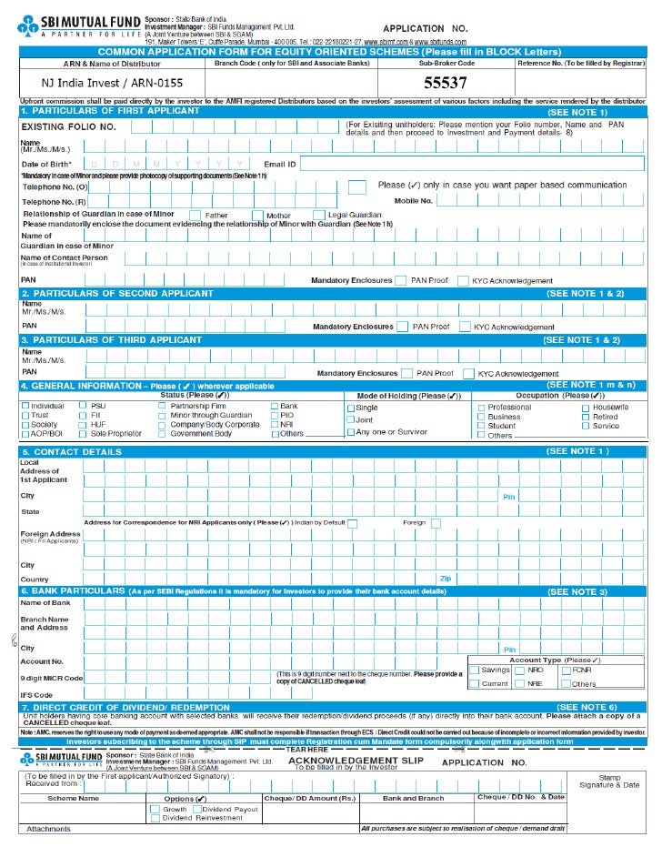 sbi-mutual-fund-common-application-form