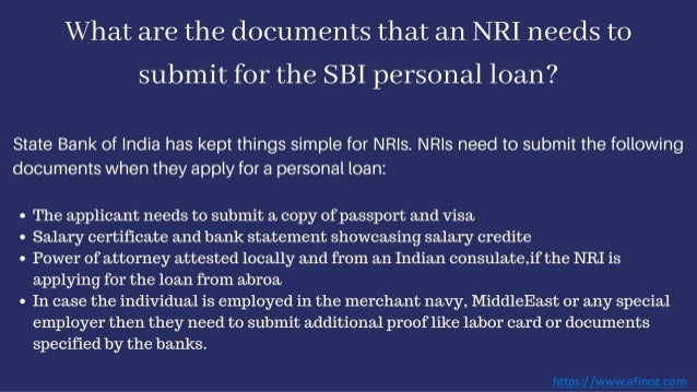 Sbi personal loan for nri