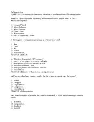 Sbi po computer quiz | DOCX