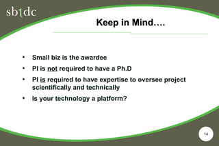 SBIR/STTR Introduction, presented by John Ujvari