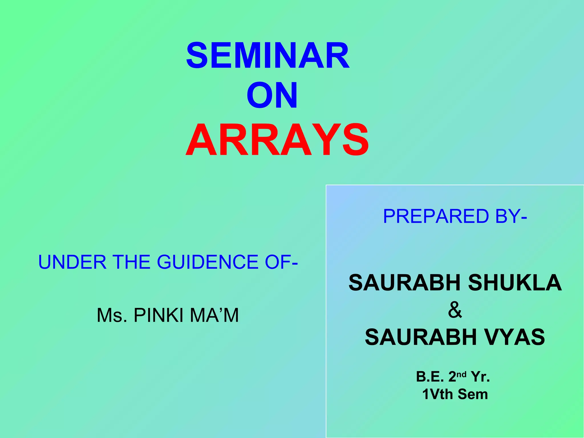 Array Presentation (EngineerBaBu.com) | PPT
