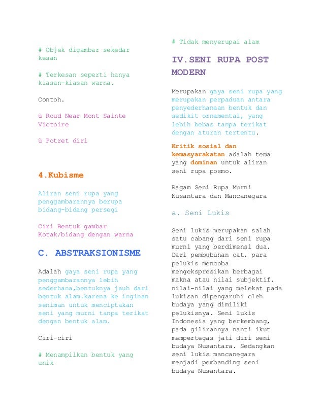 Seni Budaya dan Keterampilan SMP IX Seni Rupa