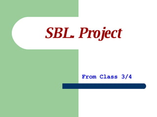 SBL. Project From Class 3/4 