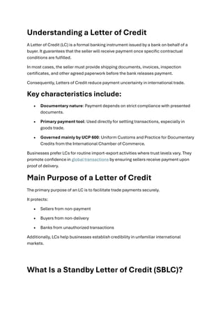 Lcs Letters SBLC vs Letter of Credit: Understanding the Key Differences in Trade ...