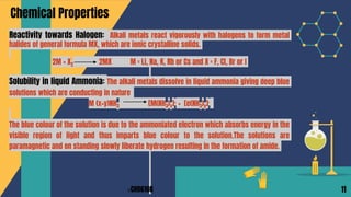 S block elements (Alkali metals)