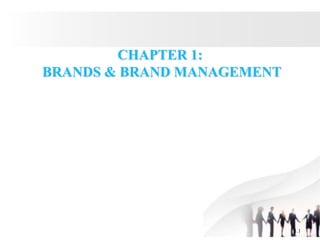 1.1
CHAPTER 1:
BRANDS & BRAND MANAGEMENT
 