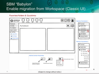 16
SBM “Babylon”
Enable migration from Workspace (Classic UI)
(Subject to change without notice.)
 