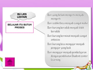 BELAJAR ITU BUTUH
PROSES
 