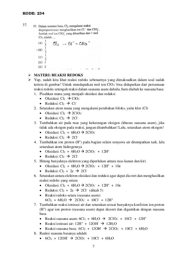 Pembahasan SBMPTN KIMIA 2016