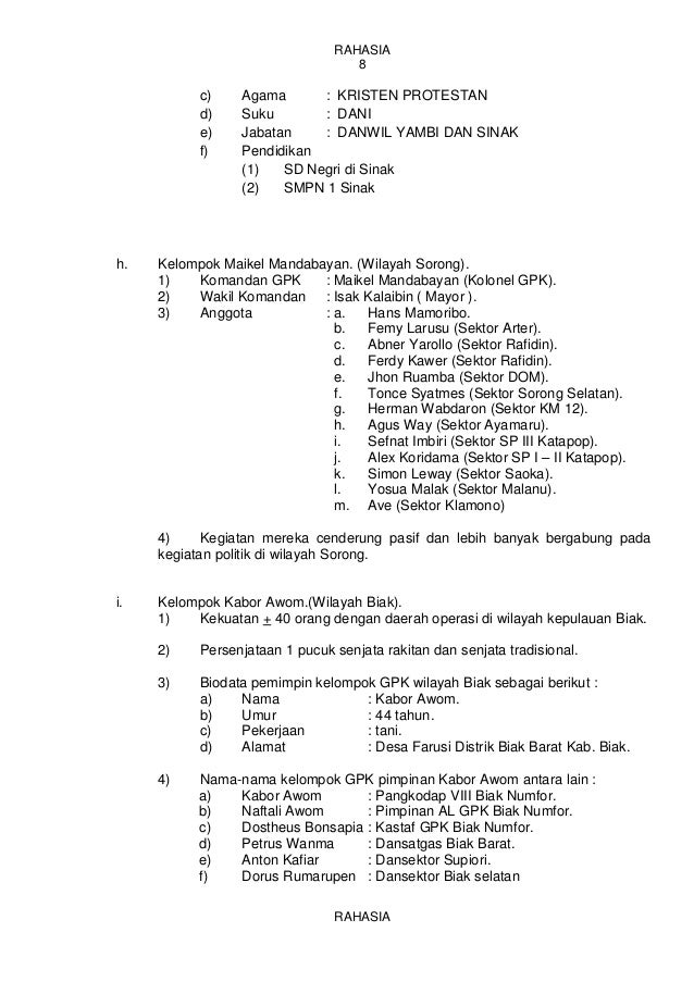 Format Laporan Informasi Intel