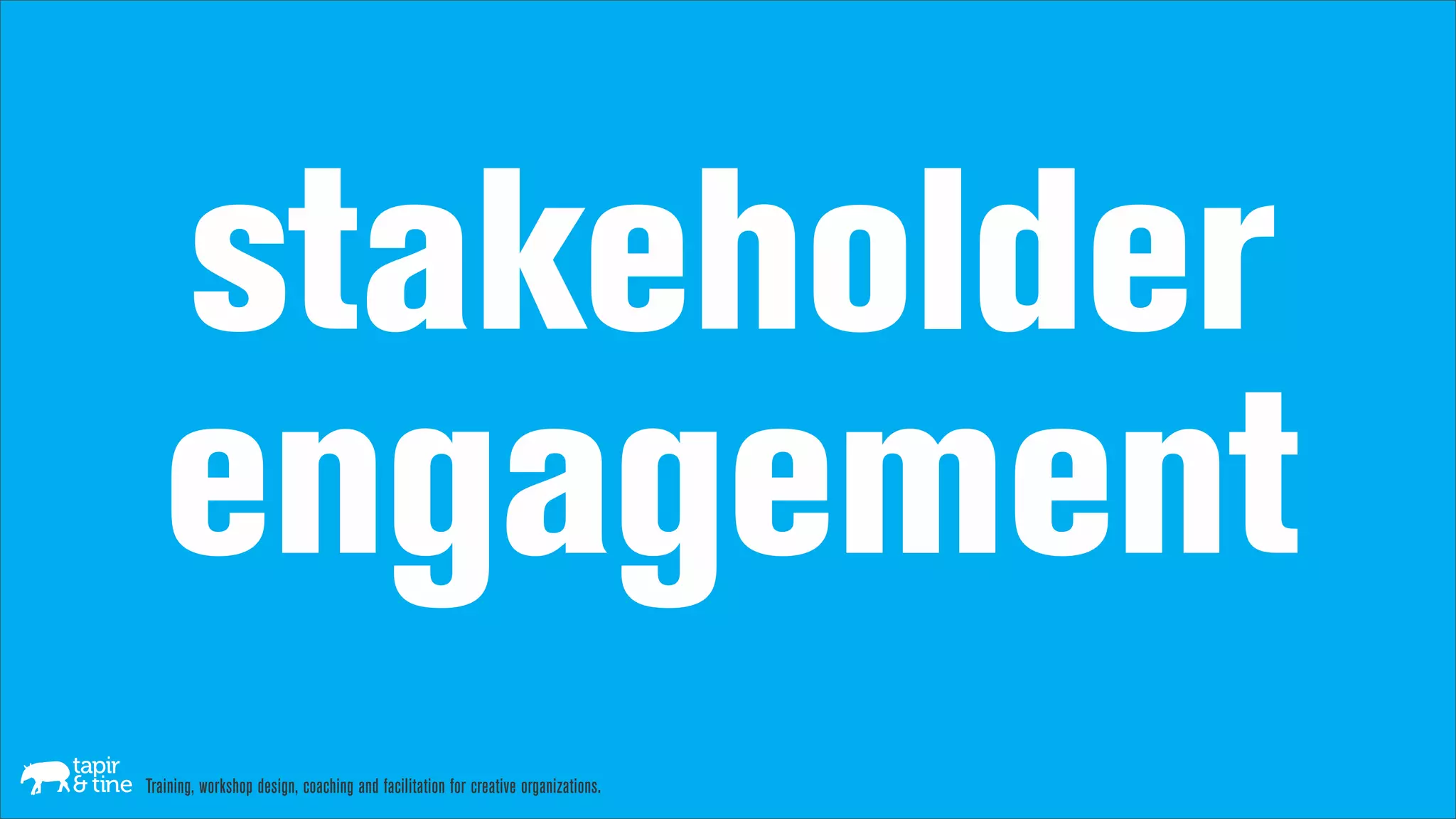 stakeholder
   engagement
Training, workshop design, coaching and facilitation for creative organizations.
 