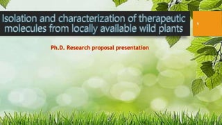 1
Ph.D. Research proposal presentation
 