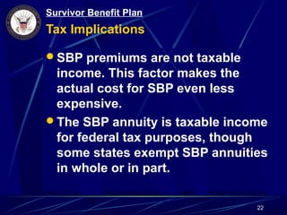 Sbp Rates Survivor Benefit Plan Sbp | PPT