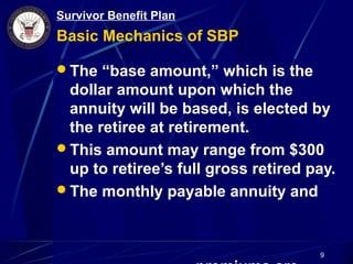 Survivor Benefit Plan Sbp | PPT