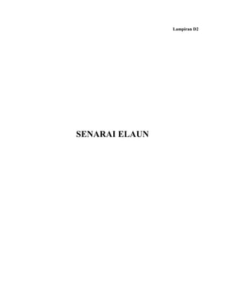 Lampiran D2




SENARAI ELAUN
 