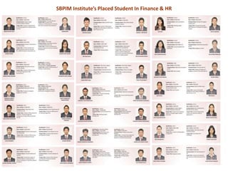 SBPIM Institute’s Placed Student In Finance & HR
 