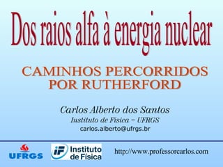 Dos raios alfa à energia nuclear CAMINHOS PERCORRIDOS  POR RUTHERFORD 