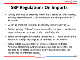 Extend Import SBP Export/Import Regulations: Unit 2 | PPTX