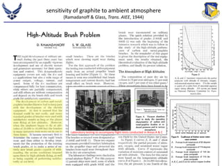 sensitivity of graphite to ambient atmosphere 
(Ramadanoff & Glass, Trans. AIEE, 1944) 
Laboratory testing to accompany flight tests conducted in Areas A & C 
 